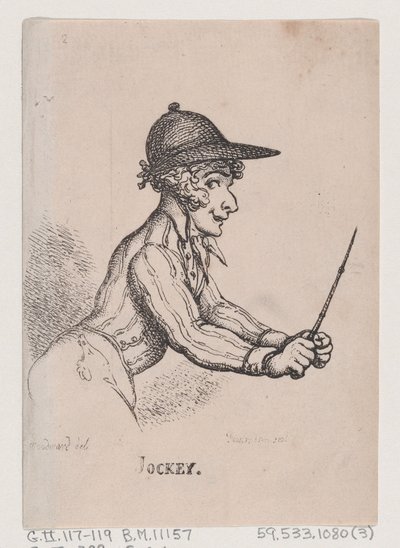 Jockey, 1808. április, 1808. április. alkotó: Thomas Rowlandson