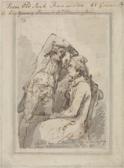 John Bannister a Drury Lane-i öltözőjében alkotó: Thomas Rowlandson