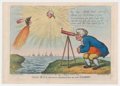 John Bull megfigyeléseket tesz az üstökösről, 1807. november 10., 1807. november 10. alkotó: Thomas Rowlandson
