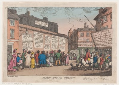 Részvény utca, 1808. március 10., 1808 március 10. alkotó: Thomas Rowlandson