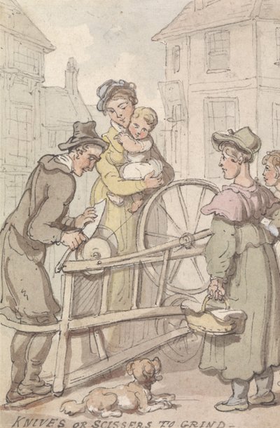 Élezendő kések vagy ollók alkotó: Thomas Rowlandson