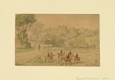 Tájkép vadászjelenettel alkotó: Thomas Rowlandson
