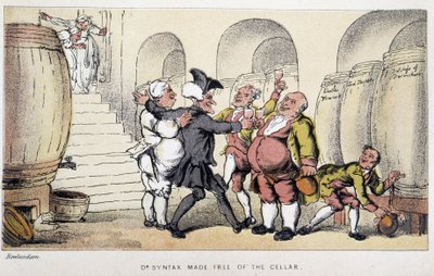 Le docteur dans un cellar ou un cave - a „” Doctor Syntax három körútjában: a festői vigasz és feleség keresésében” William Combe, ill. Rowlandson alkotó: Thomas Rowlandson