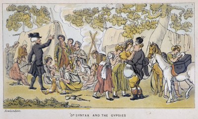 Le docteur et les cigányok (ou Romanichels) - a „” Doctor Syntax három körútjában: a festői vigasztalás és feleség keresésében” William Combe, ill. Rowlandson alkotó: Thomas Rowlandson