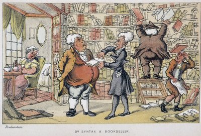 Le docteur et un marchand de livre - a "" Doctor Syntax három körútjában: a festői vigasz és feleség keresésében" William Combe, ill. Rowlandson alkotó: Thomas Rowlandson