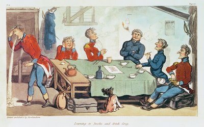 Tanulj meg dohányozni és inni Grogot. 1815 alkotó: Thomas Rowlandson