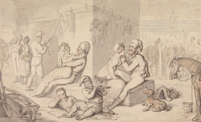 Light-Horse Cavalry laktanya (akvarell és toll és tinta papíron) alkotó: Thomas Rowlandson