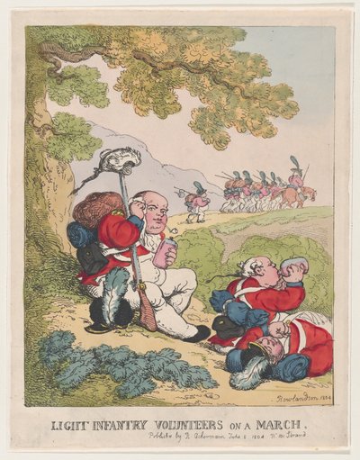 Könnyű gyalogos önkéntesek 1804. március 8-án, 1804 június 8-án. alkotó: Thomas Rowlandson