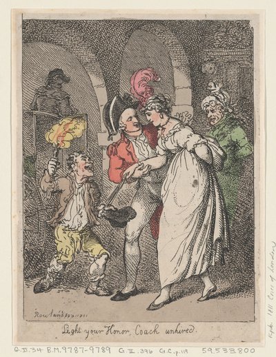 Gyújtsd tiszteletedet, fel nem vett edző, 1811., 1811. alkotó: Thomas Rowlandson