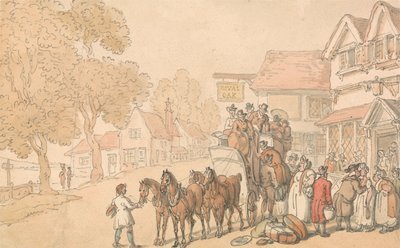 A postakocsi megrakodása alkotó: Thomas Rowlandson