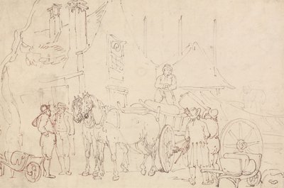 Egy vagon megrakodása alkotó: Thomas Rowlandson