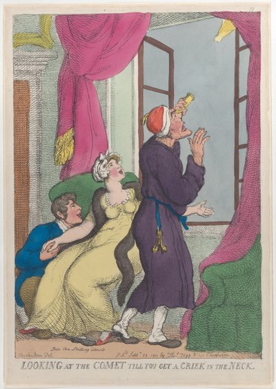 Nézzük az üstököst, amíg nem kap egy csípést a nyakába, 1811. szeptember 20., 1811. szeptember 20. alkotó: Thomas Rowlandson