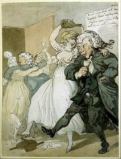 Szerelem és törvény (akvarell papíron) alkotó: Thomas Rowlandson