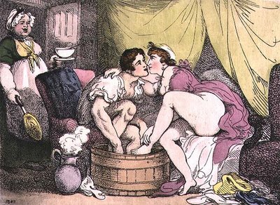 Szerelem a kádban vagy gyógymód a megfázásra alkotó: Thomas Rowlandson