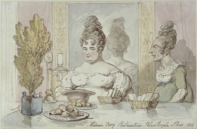 Véry asszony, étteremtulajdonos. Palais Royal, Párizs alkotó: Thomas Rowlandson