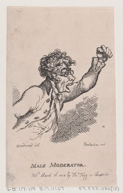 Férfi moderátor, 1808. március 30., 1808. március 30. alkotó: Thomas Rowlandson