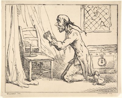Imádkozó férfi alkotó: Thomas Rowlandson