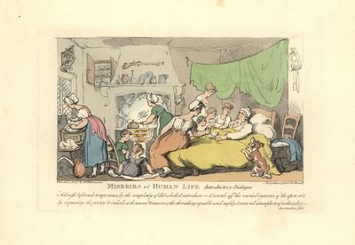 Férfi betegágyában, körülötte szerelmes feleség, gyerekek és mai alkotó: Thomas Rowlandson