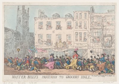 Billy mester körmenete a Grocers Hallba, 1784. március 8., 1784. március 8. alkotó: Thomas Rowlandson