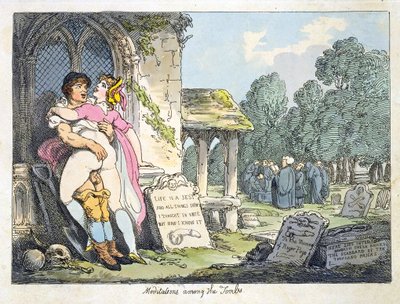 Meditációk a sírok között (színes litó) alkotó: Thomas Rowlandson