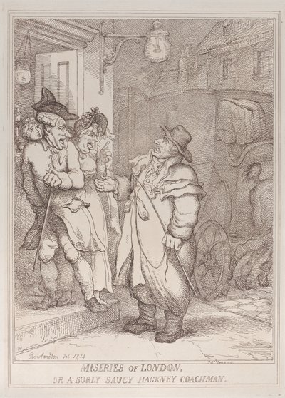 London nyomorúságai, avagy egy mogorva, pimasz hackney-kocsis alkotó: Thomas Rowlandson