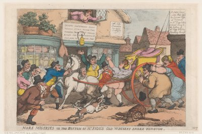 Még több nyomorúság: Figg úr régi whiskys üvegének alja áttört alkotó: Thomas Rowlandson