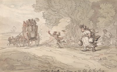 „A dühös anya” vagy „Már késő a színpadra lépni” alkotó: Thomas Rowlandson
