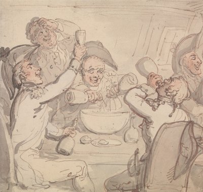 Tengerésztisztek és egy tál puncs alkotó: Thomas Rowlandson