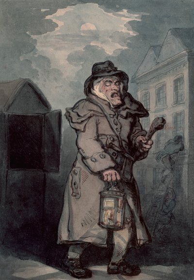 Éjjeli őr, 18. század vége alkotó: Thomas Rowlandson