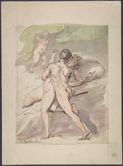 Ölelkező meztelen pár alkotó: Thomas Rowlandson
