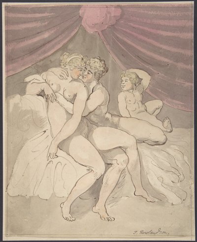 Ölelkező meztelen pár alkotó: Thomas Rowlandson