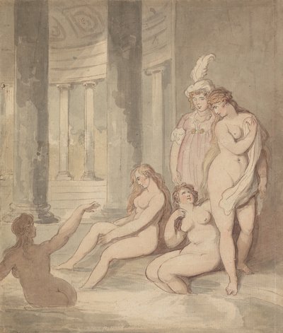 Nimfák egy római fürdőben alkotó: Thomas Rowlandson