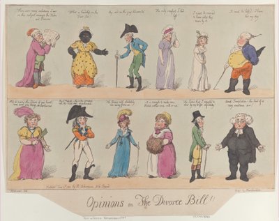 Vélemények a Válótörvényről!!, 1800. június 2., 1800. június 2. alkotó: Thomas Rowlandson