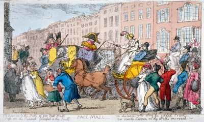 "Pall Mall", 1807 alkotó: Thomas Rowlandson