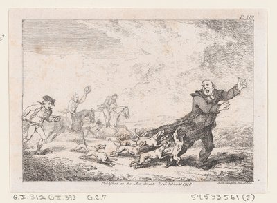 Parson Adams veszedelmes vadászati kalandban, Joseph Andre kalandjaiból..., 1792. alkotó: Thomas Rowlandson