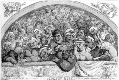 Galamblyuk – Egy kolostor [sic] Kerti kitaláció az istenek megküzdésére, 1811 alkotó: Thomas Rowlandson