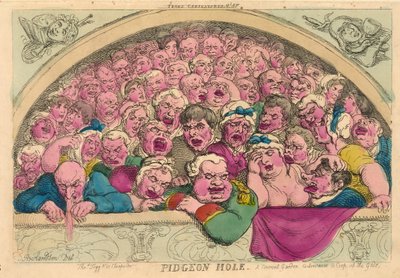 Galamblyuk, A kolostorkert mesterkedése az istenek leküzdésére, 1811 (kézzel színezett metszet) alkotó: Thomas Rowlandson