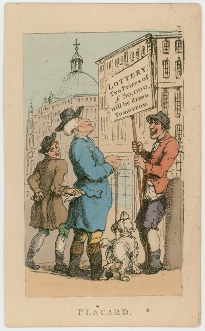 Plakát. Sorsolás – holnap két 30 000 font értékű nyereményt sorsolunk ki alkotó: Thomas Rowlandson