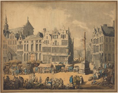 A Place de Meir Antwerpenben alkotó: Thomas Rowlandson