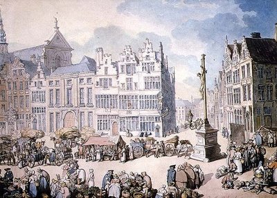 Place de Mer, Antwerpen alkotó: Thomas Rowlandson