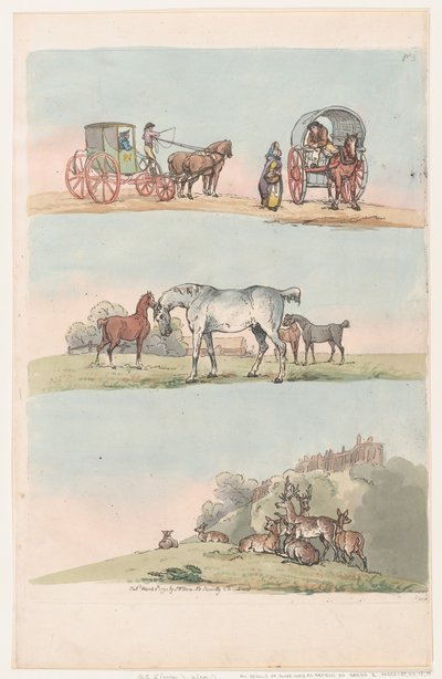 3. tábla, Ábrák, tájak és szarvasmarhák körvonalai...tanulók használatára, Ma..., 1790. március 8. alkotó: Thomas Rowlandson