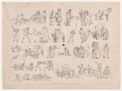 4. tábla, Ábrák, tájak és szarvasmarhák körvonalai...tanulók használatára, Ma..., 1790. március 8. alkotó: Thomas Rowlandson