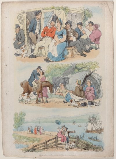 4. tábla: Toborzás, a Miniatűr világból, 1816., 1816. alkotó: Thomas Rowlandson