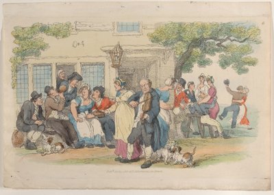 6. tábla: Az Ale-ház ajtaja, a Miniatűr világból, 1816., 1816. alkotó: Thomas Rowlandson