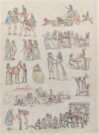 7. tábla, Ábrák, tájak és szarvasmarhák körvonalai...tanulók használatára, Ju..., 1790. június 27. alkotó: Thomas Rowlandson