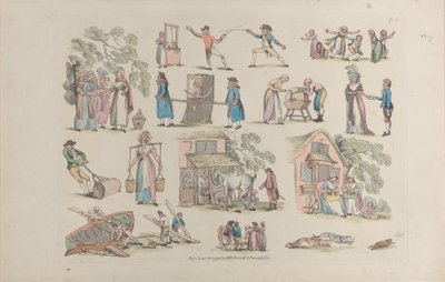 8. tábla, Ábrák, tájak és szarvasmarhák körvonalai...tanulók használatára, Ju..., 1790. június 20. alkotó: Thomas Rowlandson