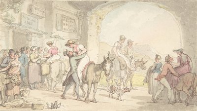 Pleasure of a Poste aux Anes, a Sentimental Travelsből, kb. 1821. alkotó: Thomas Rowlandson