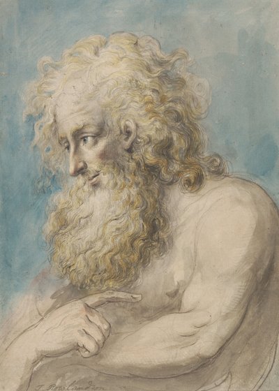 Egy szakállas férfi portréja alkotó: Thomas Rowlandson