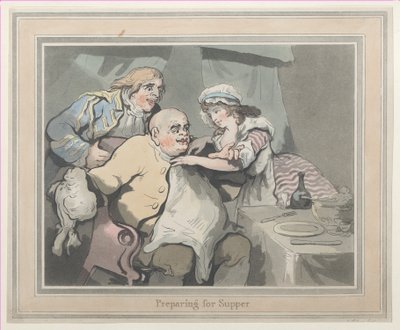 Vacsorára készülődés, 1790., 1790. alkotó: Thomas Rowlandson