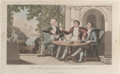 Quae Genus Engaged with Jovial Friends, Or-Who Sings Best, The History o..., 1822. január 1. alkotó: Thomas Rowlandson